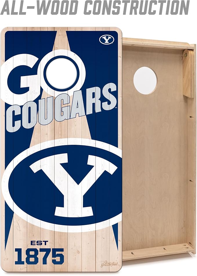 YouTheFan NCAA 2’ x 4’ Professional Wood Cornhole Game