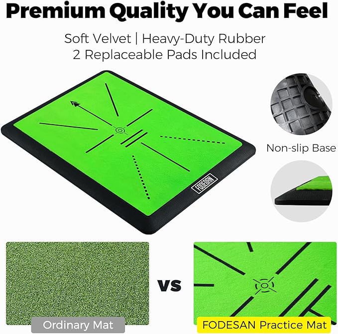 High-Precision Golf Hitting Mat – Practice Mat with Swing Path Feedback & Impact Detection – Indoor/Outdoor Use – Golf Swing Trainer for Home Training – Gift for Golfers, Beginners & Pros