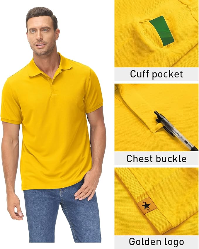 ZITY Mens Polo Shirt Short Sleeve Sports Tactical T-Shirt Athletic Golf Polos Daily Casual Stylish Collared Shirts for Men