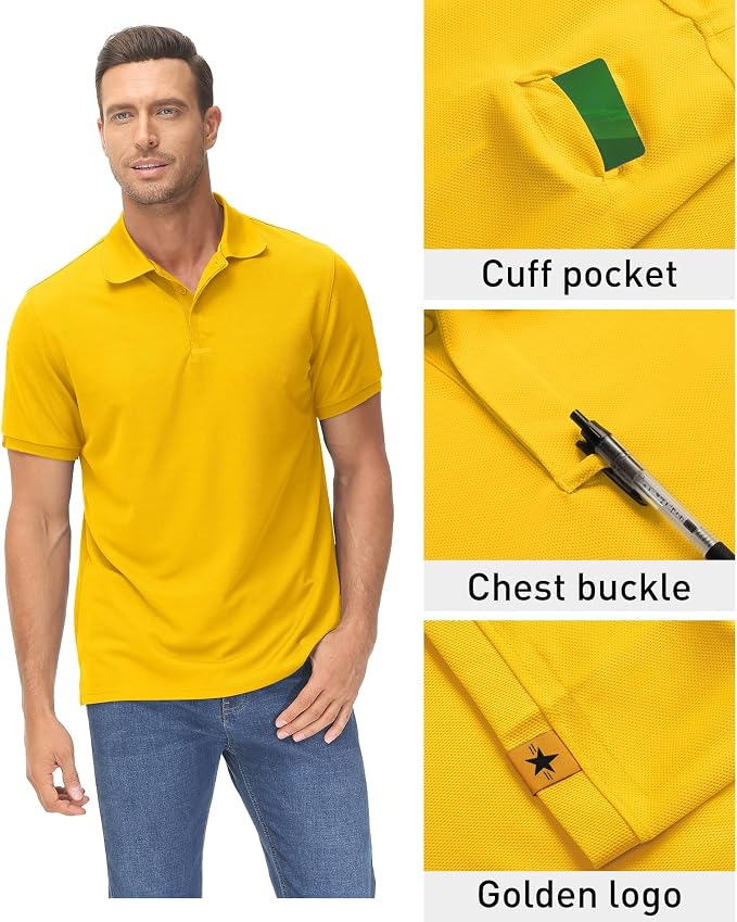 ZITY Mens Polo Shirt Short Sleeve Sports Tactical T-Shirt Athletic Golf Polos Daily Casual Stylish Collared Shirts for Men