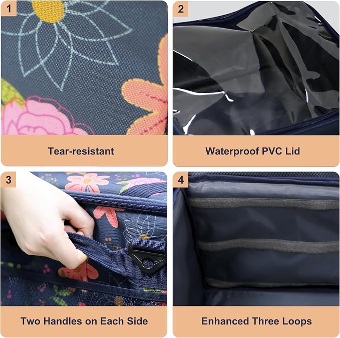 49L Camping Organizer Bag with 2 Removable Storage Cubes, Waterproof Foldable Car Trunk Organizer for SUV Truck Van, Heavy-Duty 600D Oxford Camping Storage Bag for Outdoor, Kitchen, Travel