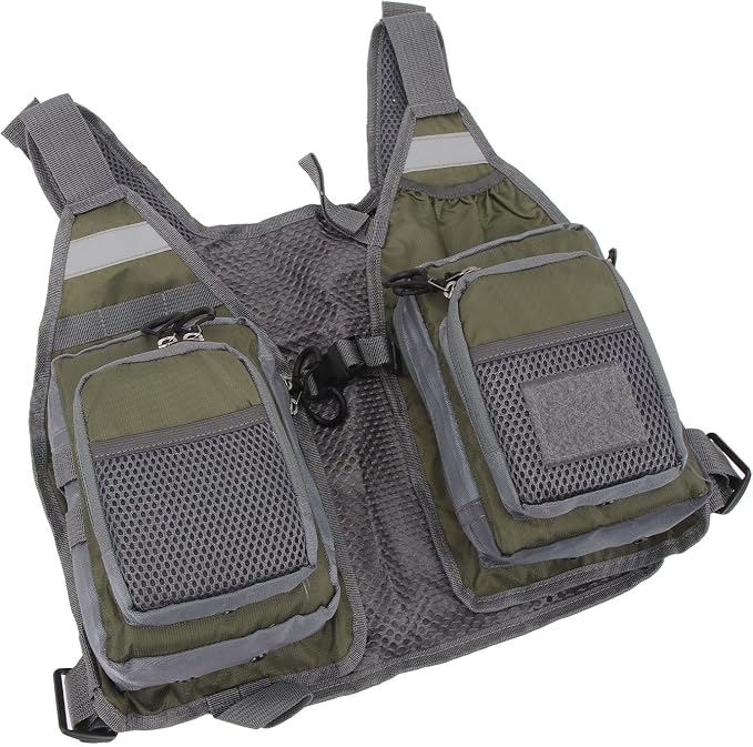 Fly Fishing Vest, Multi Pockets Lightweight Mesh Vest with Adjustable Straps for Men and Women, Breathable Fishing Gear for Trout Travel