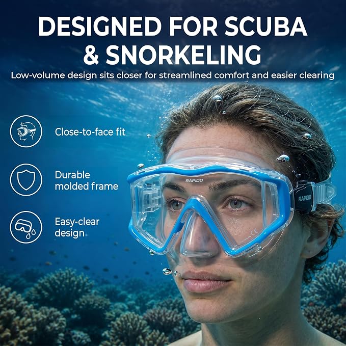 Rapido Clareza Three Lens Mask and Snorkel Combo
