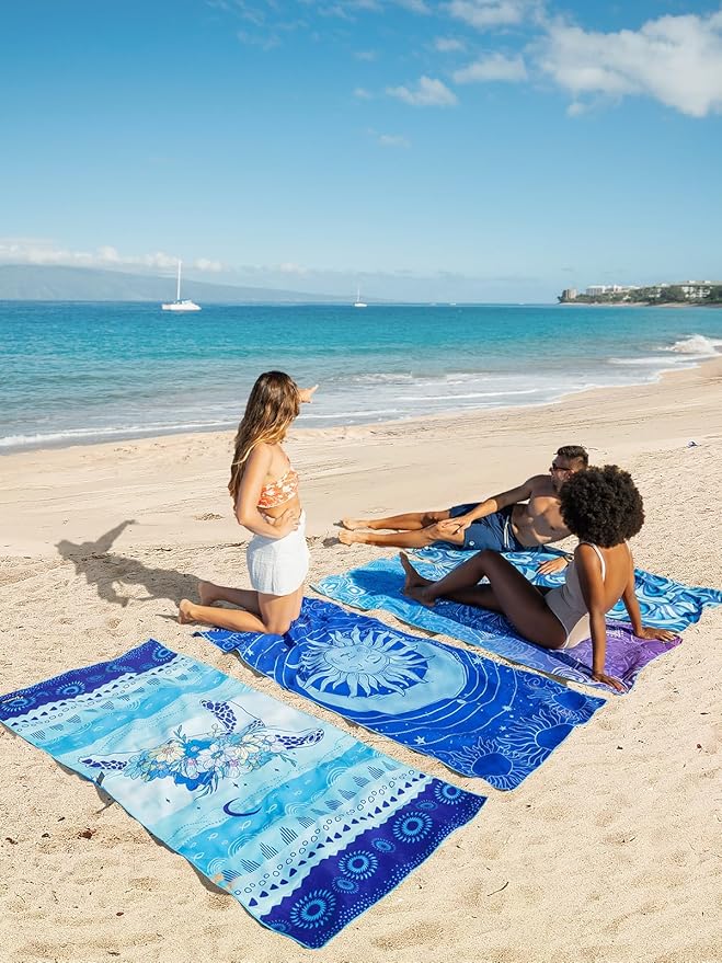 Diveblues Microfiber Beach Towel, Sand Free Travel Towels, Oversize Large 79" x 57" Lightweight Towel, Quick Dry, SuperAbsorbent, for Camping, Pool, Gym, Yoga, Women Men Kids Beach Essentials Gift