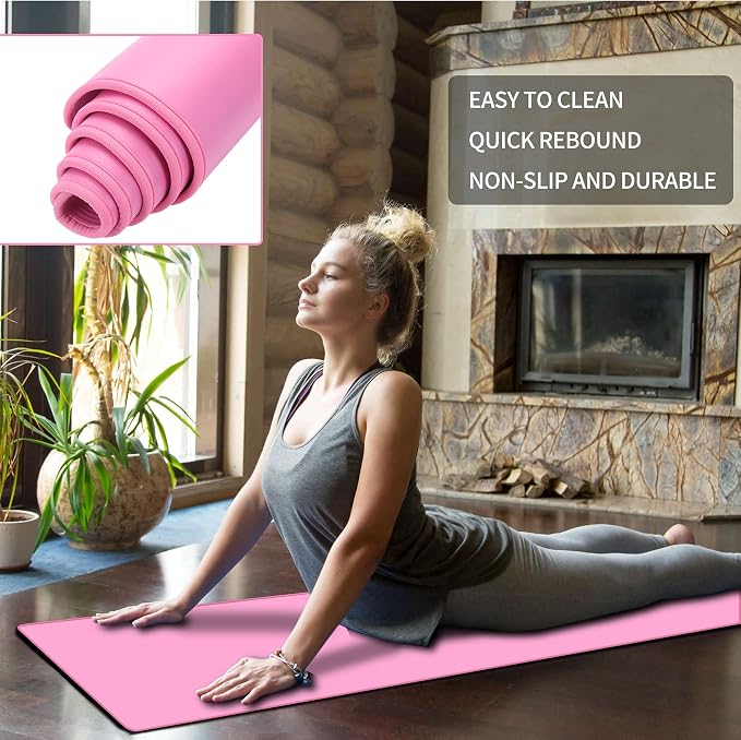 Yoga Mat Set for Beginners,Yoga Mat with Carrying Strap,Yoga Blocks 2 Pack with Yoga Strap,Yoga Ball,Ankle Puller,11-Piece Yoga Kits and Sets for Beginners,Yoga Starter Kit for Women Men