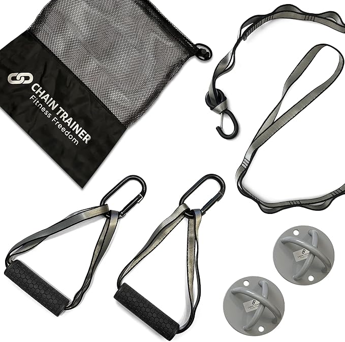 Portable Home Gym Multi-functional Basic Fitness Freedom Workout Equipment Comes in Basic, Intermediate, Advanced or Deluxe Sizes and Comes in Black or Silver