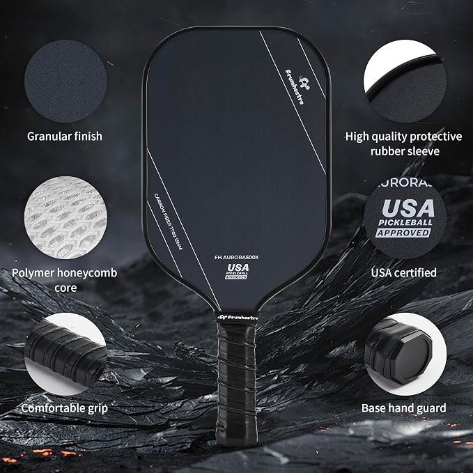 FH-500 T700 Pickleball Racket, 14MM Thick Two-Handed Offensive Pickleball Racket, Speed and Control