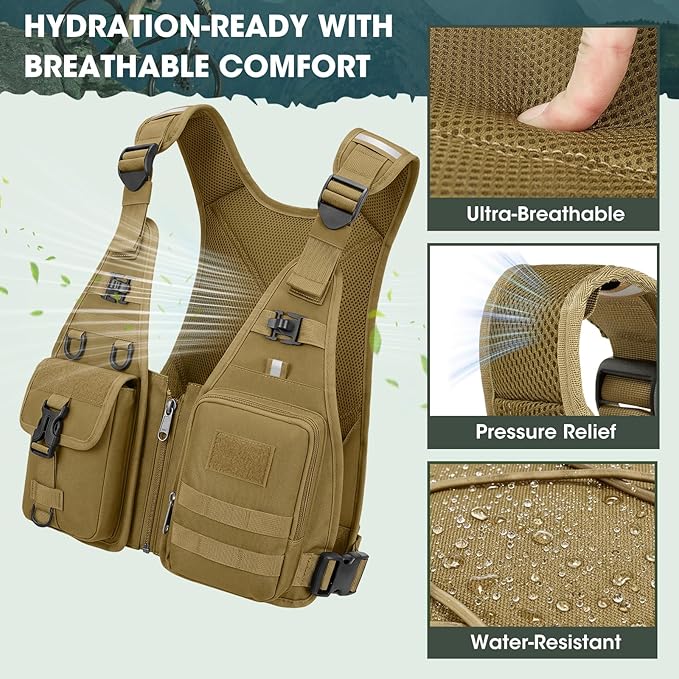 RAINSMORE Hydration Backpack with 2L Water Bladder, Lightweight Running Vest for Men Women, Adjustable Water Chest Pack for Hiking, Cycling, Marathon