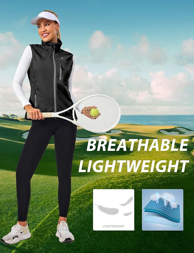Little Donkey Andy Lightweight Cycling Vest Windproof Sleeveless Jacket for Women Water-Repellent Stretch Vest for Running