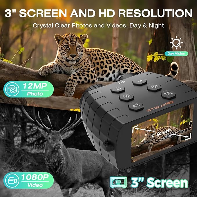Night Vision Goggles, Infrared Night Vision Binoculars for Adults, 3" HD Screen &16GB Card for Hunting, Wildlife Observation, Security,Binoculars can Save Photo and Video