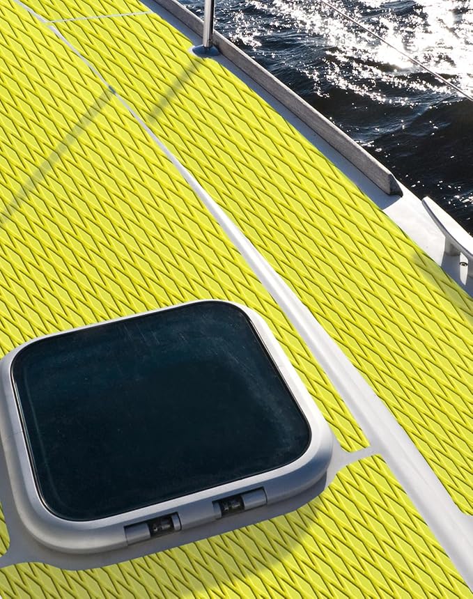 Hjdeck Universal Surfboard Pad EVA Foam Boat Flooring Decking Sheet Self-Adhesive Non-Slip Deck Grip Mat Marine Carpet for Yacht Boat Kayak Decking Golf Cart Fishing Boat RV Surfing Traction Pad