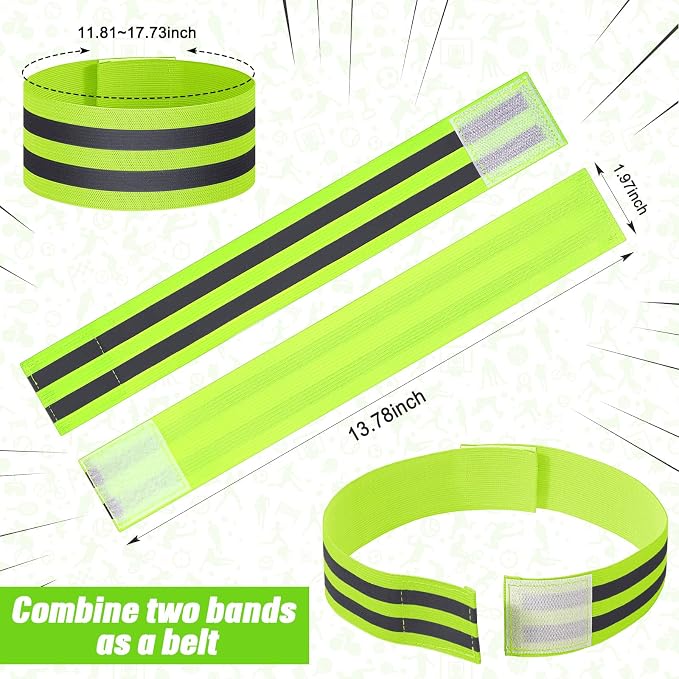 150 Pieces Reflective Arm Bands for Night Walking Ankle Band for Runners Reflective Wrist Band Cycling Running Gear Reflector High Visibility Tape Straps