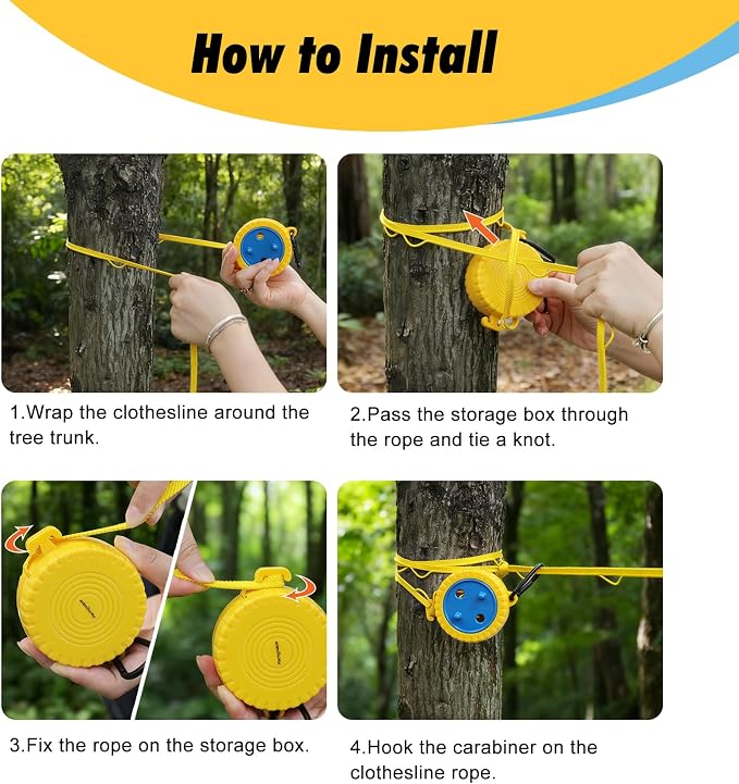 Retractable Camping Clothesline, Portable Travel Clothes Line