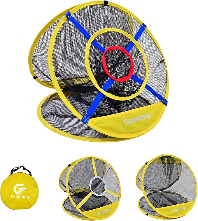 Pop Up 3-in-1 Golf Chipping Net – Circular Design for Relaxed Training, 3 Modes for Precision & Distance, Ideal Indoor/Outdoor Practice Kit, Golfer Gift