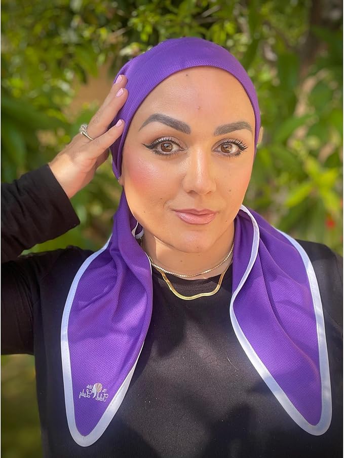 Dry Fit Pretied Activewear Head Scarf, Non-Slip Velvet Band Attached, Lightweight Adjustable Headcover