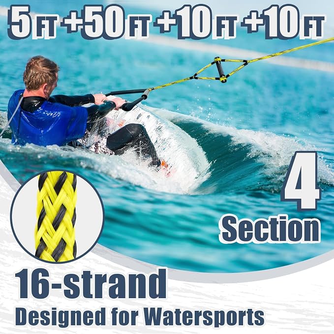 75ft Wakeboard Rope with Handle for Wakeboarding Waterskiing and Wakesurfing