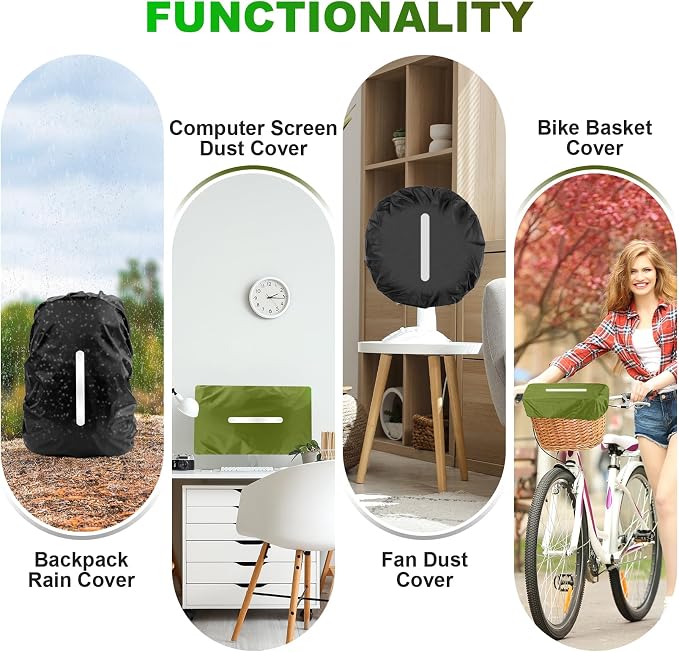 LAMA 2 Pack Waterproof Rain Cover for Backpack, Reflective Rucksack Rain Cover for Anti-Dust/Anti-Theft/Bicycling/Hiking/Camping/Traveling,XL Size(for 56L-70L Backpack),1 Pcs Black + 1 Pcs Army Green