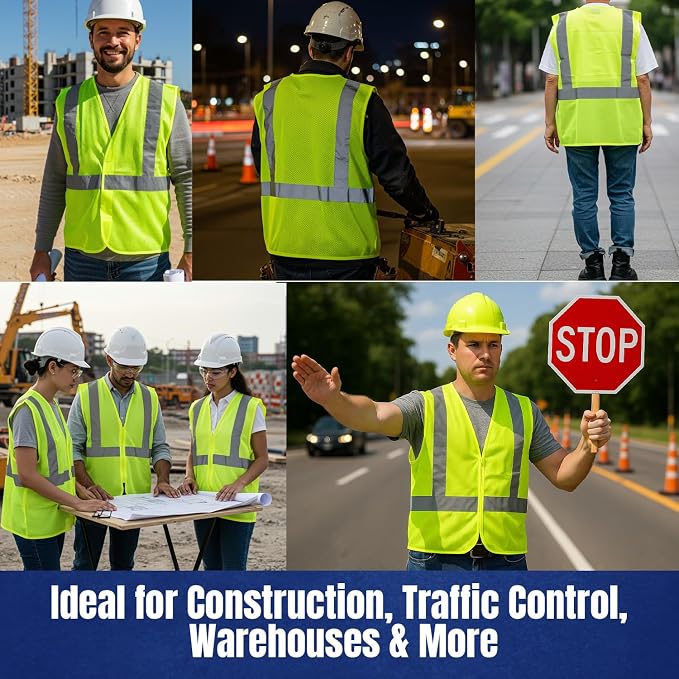 NYOrtho High Reflective Vest - Construction Vest - Universal Fit - ANSI/ISEA Class 2 - Sweat-Free With Reflective Material