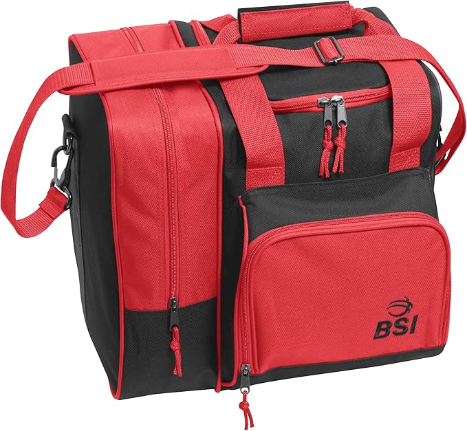 BSI Deluxe Single Ball Tote Bowling Bag with Shoe Compartment & Accessory Storage
