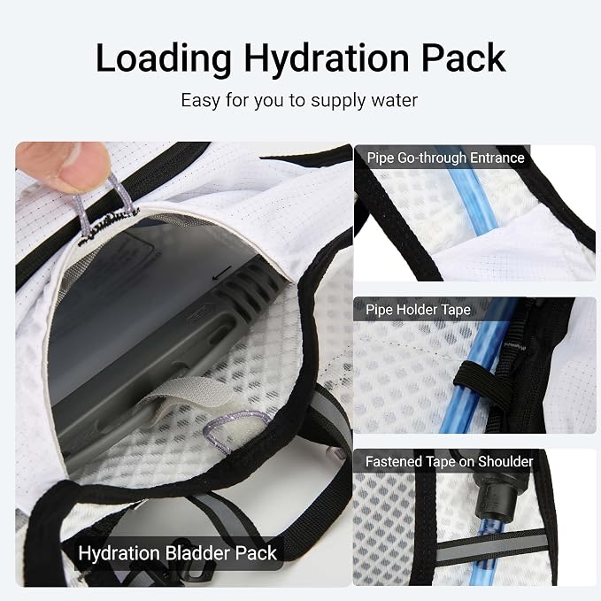 Lightweight Hydration Vest Backpack for Running Cycling Hiking, Water Bladder Pack for Outdoor Sports