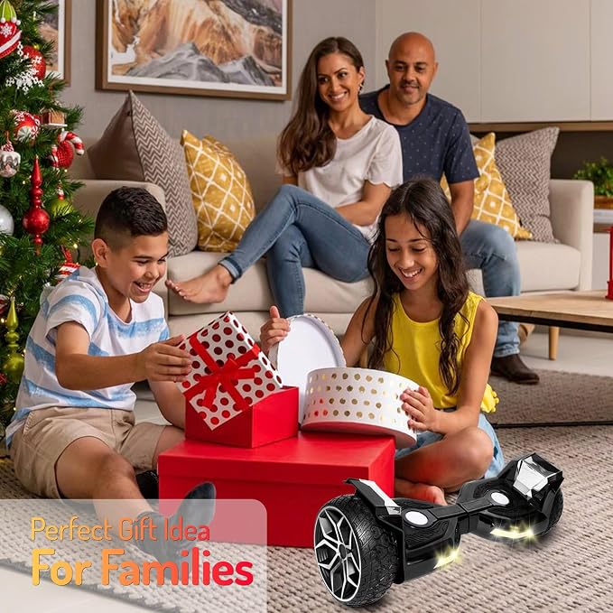 8.5” All Terrain Hover Board, Off Road Self Balancing Scooter with Bluetooth and LED Lights, UL2272 Safety Certified