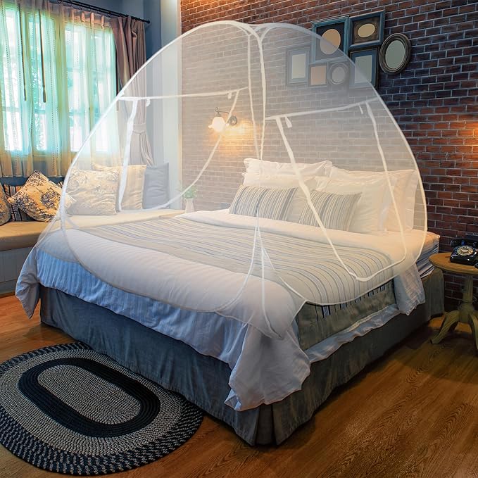 MEKKAPRO Mosquito Net Tent – Large 80" x 71" x 63" Foldable Mesh Tent Enclosure Canopy, Portable Pop up Design, Extra Fine Holes Screen, Dual Side Zipper Enclosure, Lightweight Outdoor Cover, White