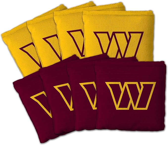 YouTheFan Officially-licensed NFL Set of 8 Cornhole Bags - All Weather Dual Sided Slide & Stop - regulation size