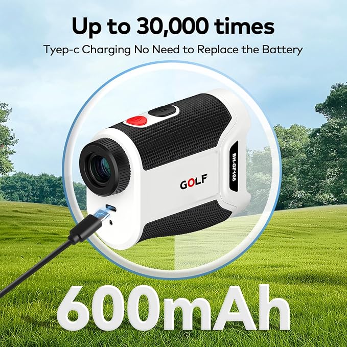 Golf Rangefinder with Slope and Magnetic, 1200/1500 Yards Range Finder Golf, 7X Magnification Flag Lock Vibration, Rechargeable Distance Measurement Device for Golfing Accessories