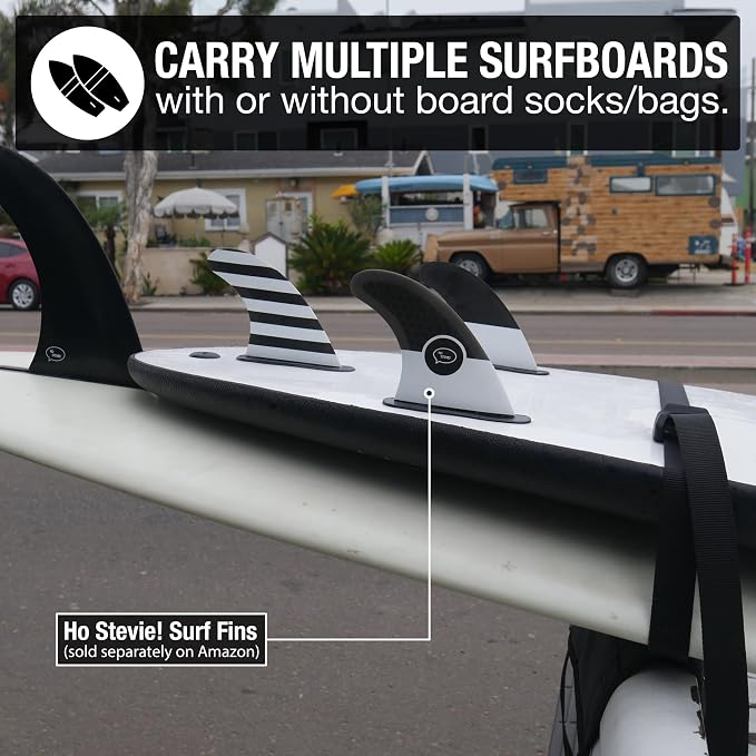 Surfboard Truck Rack - Durable Pad Fits All Tailgates - ‘No Scratch’ Silicone Buckle Covers Prevent Damage - Easy to Use