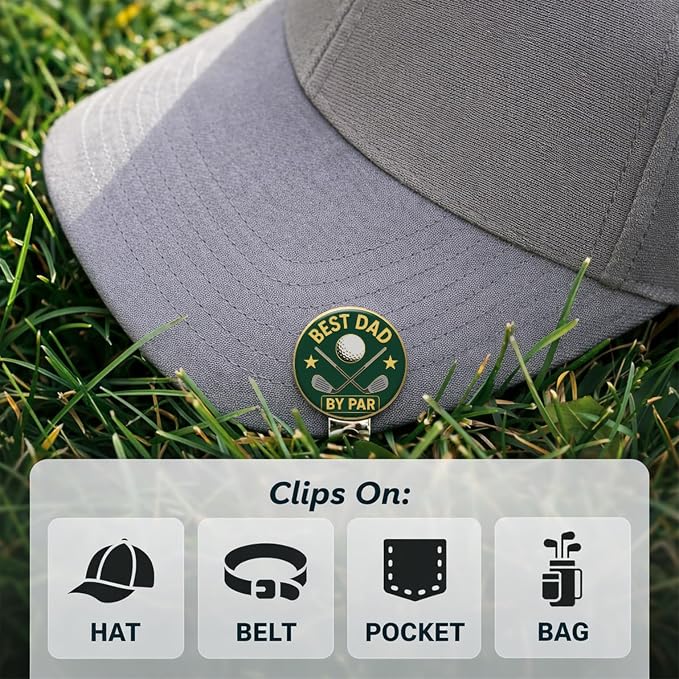 Ball Stamp Best Dad By Par and Hat Clip Marker Best Dad By Par- Bundle