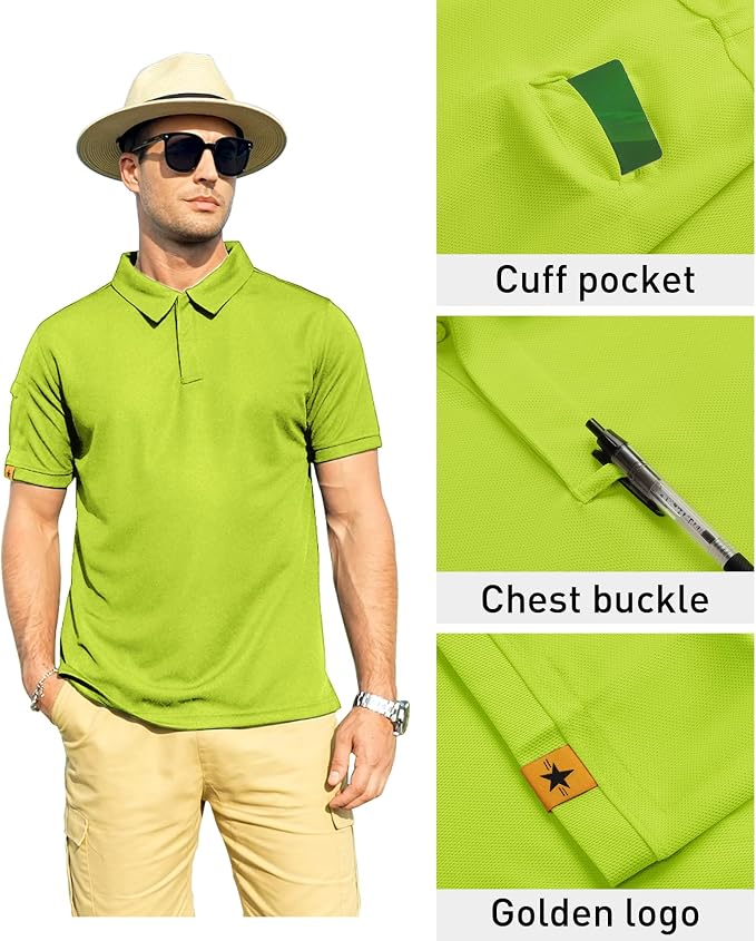 ZITY Mens Polo Shirt Short Sleeve Sports Tactical T-Shirt Athletic Golf Polos Daily Casual Stylish Collared Shirts for Men