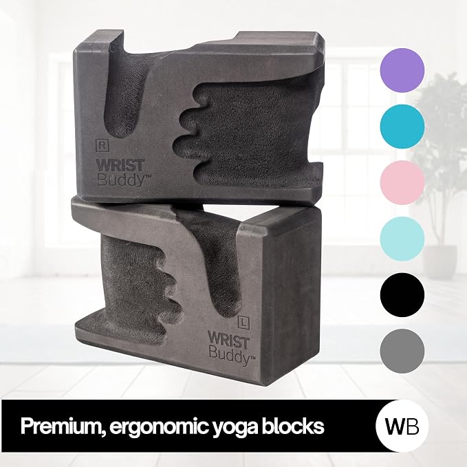 WRISTBuddy® Yoga Blocks 2-Pack (Left + Right) — Ergonomic, Hand-Shaped EVA Blocks for Wrist Relief & Better Grip | Doctor-Designed Support for Yoga, Pilates, Handstands, Push-Ups & Rehab