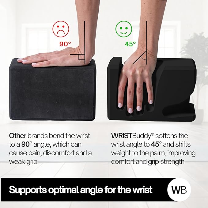 WRISTBuddy® Yoga Blocks 2-Pack (Left + Right) — Ergonomic, Hand-Shaped EVA Blocks for Wrist Relief & Better Grip | Doctor-Designed Support for Yoga, Pilates, Handstands, Push-Ups & Rehab