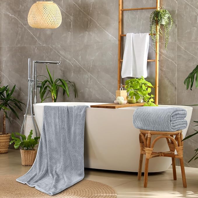 SmoothNovelty 2 Pack Bath Sheets 40 x 80 Inch Jumbo Extra Large Towels Set Oversized Quick Dry Coral Fleece Absorbent and Soft Lightweight Towels for Home Gym Travel Beach Spa Pool Hotel (Light Gray)