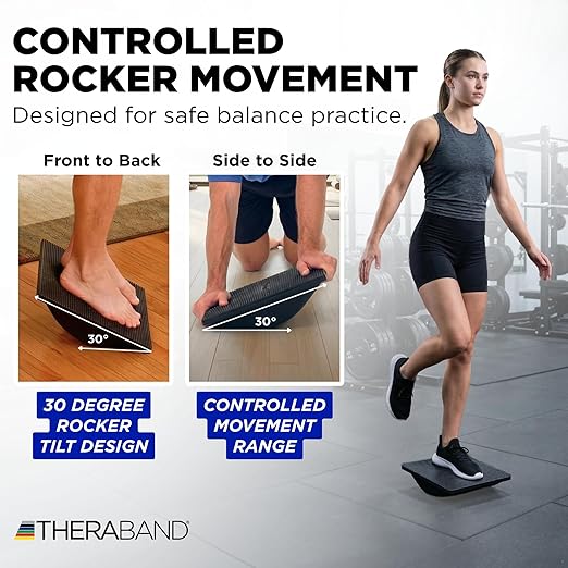 Theraband 23300 Rocker Balance Board for Rehab, Improved Posture, Balance and Stability Training