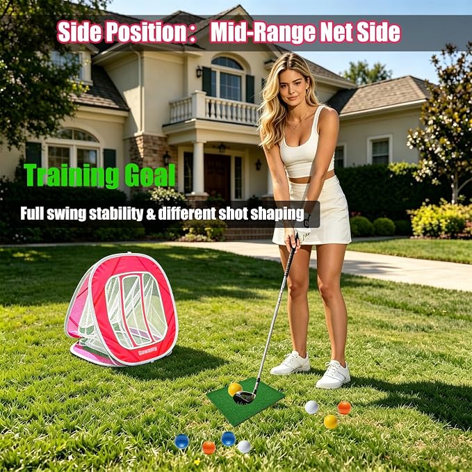3-in-1 Pop Up Golf Chipping Net – Precision & Distance Trainer, Easy Indoor/Outdoor Setup – Ideal Gift