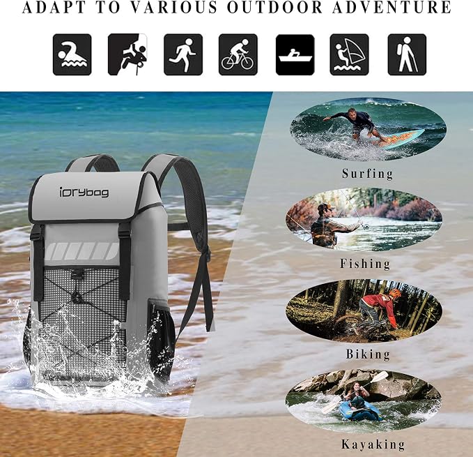 IDRYBAG Waterproof Backpack for Men 25L/45L, Dry Bags Kayak, Dry Backpack Camping Hiking