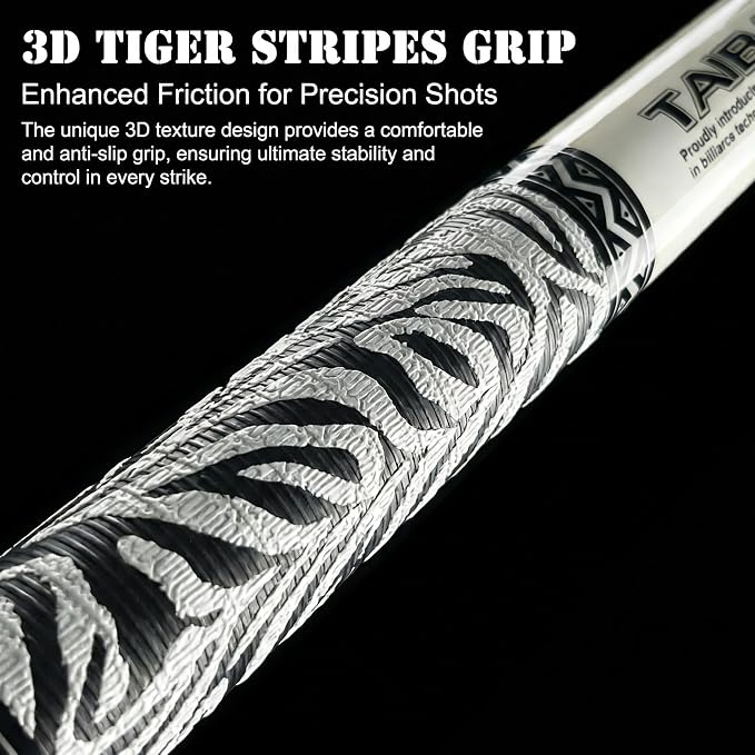 Tai ba cues 2-Piece Pool Stick Linen Wrap, 13mm Multilayer Leather Tip, 58", Hardwood Canadian Maple Professional Billiard Pool Cue Stick 18, 19, 20, 21 Oz (Selectable)