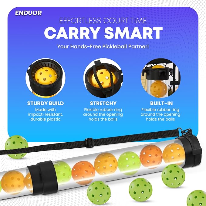 Collapsible Pickleball Pickup Tube for Pickleballs - Holds 17 Balls, Portable Pickleball Retriever Tool