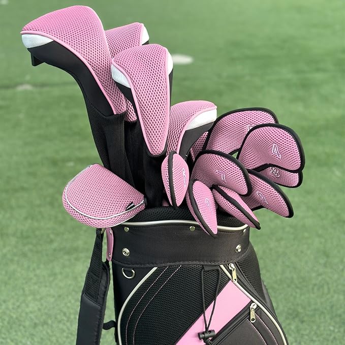 Andux 6pcs/Set Golf Club Head Covers Woods Hybrid Long Neck | 3 Hybrid Club Head Covers + 3 Woods Club Head Covers