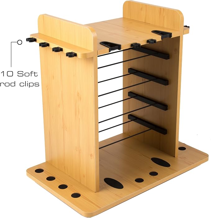 Rush Creek Creations Fishing Rod Holder for 14 Saltwater/Freshwater Rods, Fishing Pole Holder w/ up to 4 Fishing Gear Tackle Box Storage for Garage Organization/Boat Storage for Fishing Accessories | Fishing Pole Holder