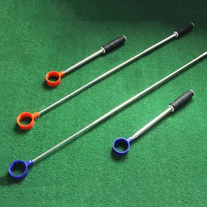 Golf Ball Retriever — Freely Extendable Stainless Steel Shaft, Hexagonal Ball-Gripper, and Secure, Non-Slip Handle