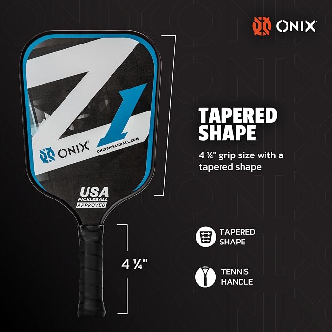 Onix Graphite Z5 Carbon Fiber Pickleball Paddle with Wide-Body Shape, Honeycomb Core & Graphite Face