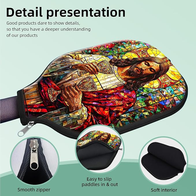 Pickleball Paddle Cover- Premium Water-Resistant Racket Sleeves with Reinforced Zippers, Universal Fit for USAPA Standard Paddles, Extra Padding Protection 6