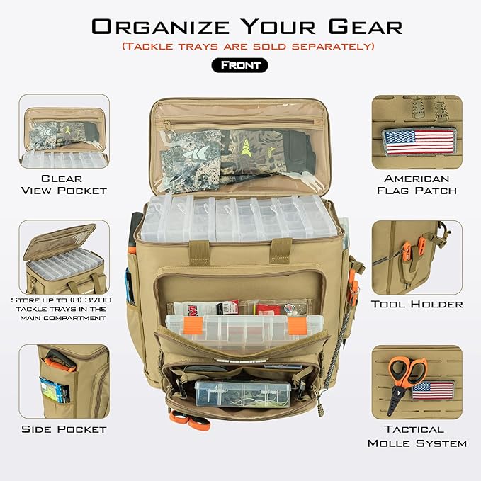 KastKing Fishing Tackle Bags - Saltwater & Freshwater Fishing Bags - Water Resistant, Padded Shoulder Strap - Gear Storage