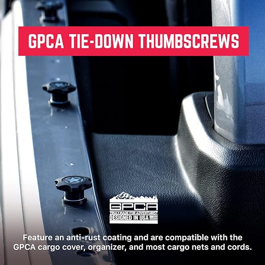 GP Star Thumb Screws, M8 Bolt Set for Easy Jeep Top Removal Lift & Cargo Cover Installation, Compatible with Tie Downs, Jeep Wrangler Accessories for Jeep Wrangler, 6 Packs - GPCA