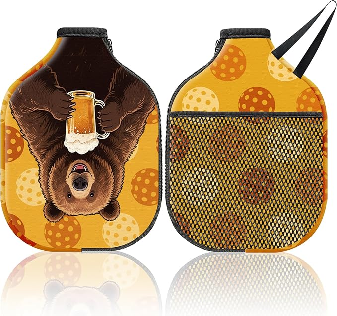 CUTHOLLOW 2PCS Pickleball Paddle Cover with Zipper, Compatible with with 11.81 x 7.87 Inch USAPA Paddles, Neoprene Scratch-proof & Machine Washable Racket Bag
