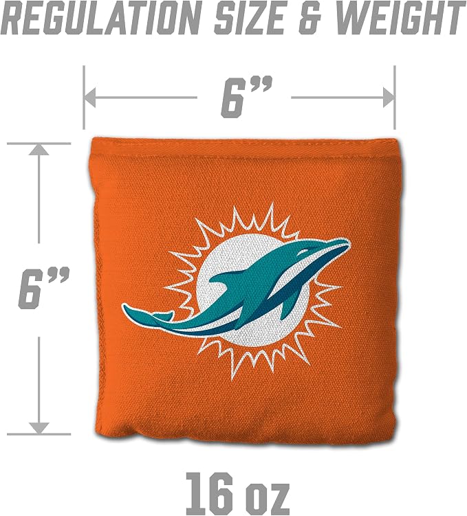 YouTheFan Officially-licensed NFL Set of 8 Cornhole Bags - All Weather Dual Sided Slide & Stop - regulation size
