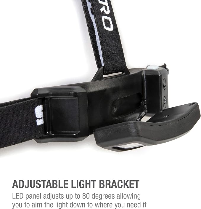 Steelman Pro Slim Profile LED Motion-Sensing Headlamp with Rear Safety Flasher, 3 Brightness Settings, 20m Beam, Water-Resistant, 3 AA Batteries