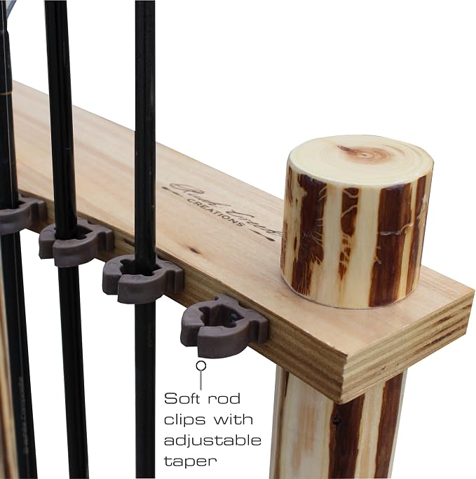 Corner Log 12 Fishing Rod Rack, Rustic